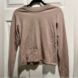 Brandy Melville Long Sleeve Top in Light Brown